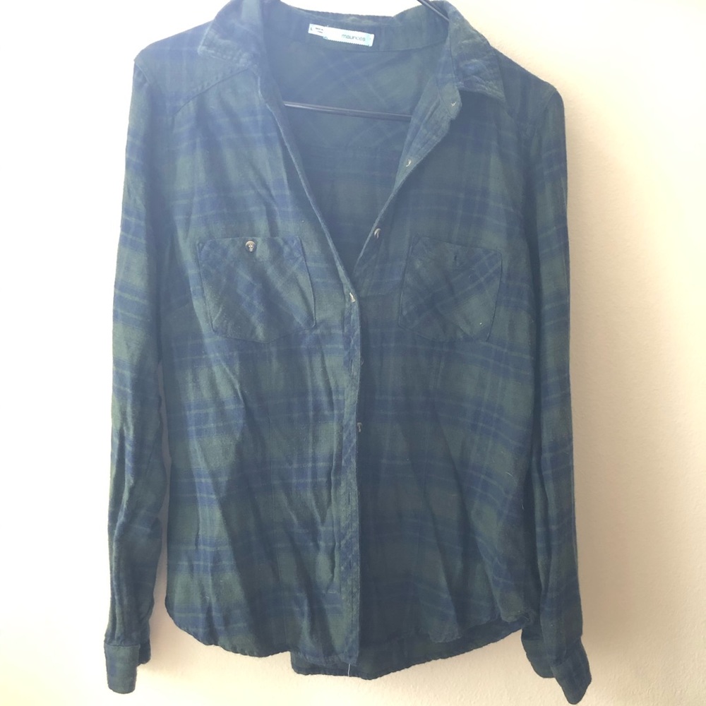Green and Blue Plaid Flannel